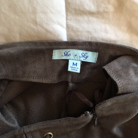 Suede tie grey shorts - Picture 4 of 4